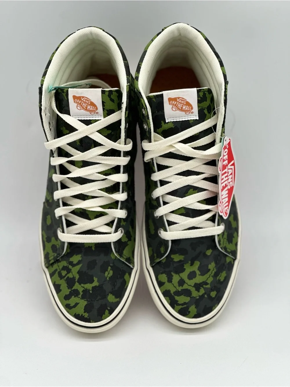 Vans High-Top Sneakers in Green Leopard Camo